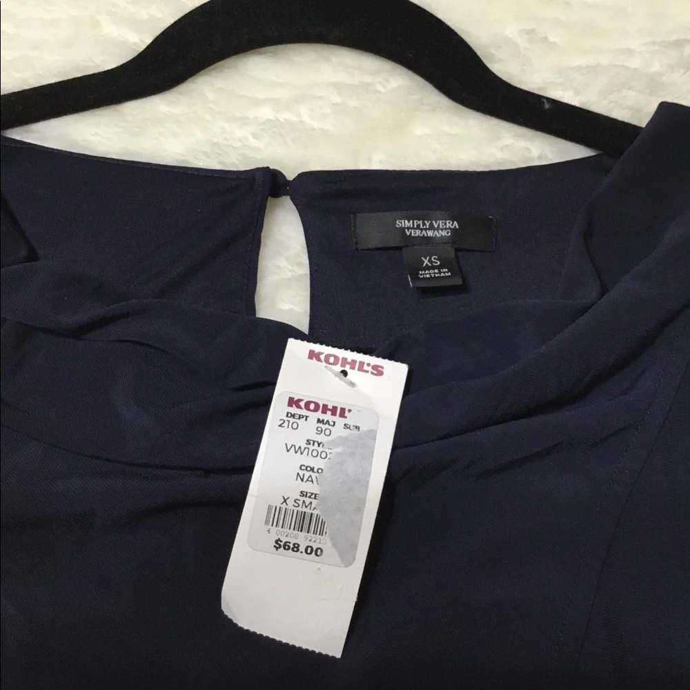 Simply Vera Wang Navy Sleeveless Jumpsuit size XS NWT - Picture 4 of 11